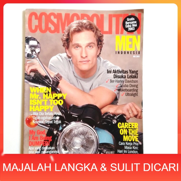 Majalah COSMOPOLITAN MEN Mei 2003 Cover MATHEW McCONAUGHEY Langka