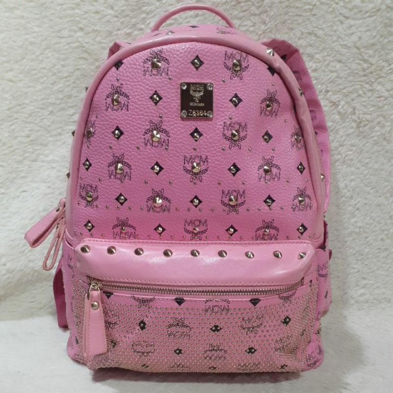 Jual Tas Branded Mcm backpack mini 18 cm pink Murah Kwalitas Tas