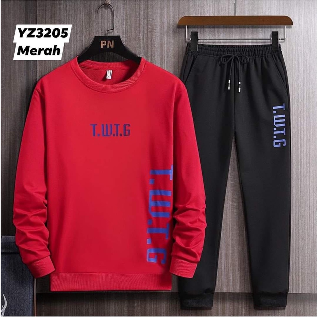 Setelan Albert Set Celana Jogger Dan Baju Sweater Lengan Panjang Pria