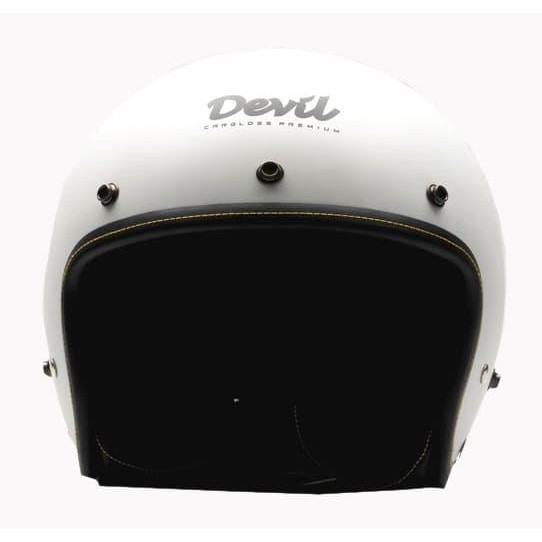 CARGLOSS RETRO DEVIL CLASSIC HELM HALF FACE - WHITE DOFF - PUTIH, SIZE XXL TERBARU