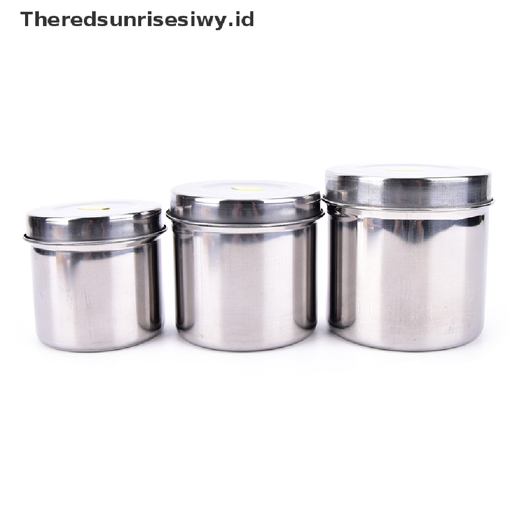 (Theredsunrisesiwy.Id) Tabung Kapas Alkohol Disinfektan Bahan Stainless Steel Untuk Tato