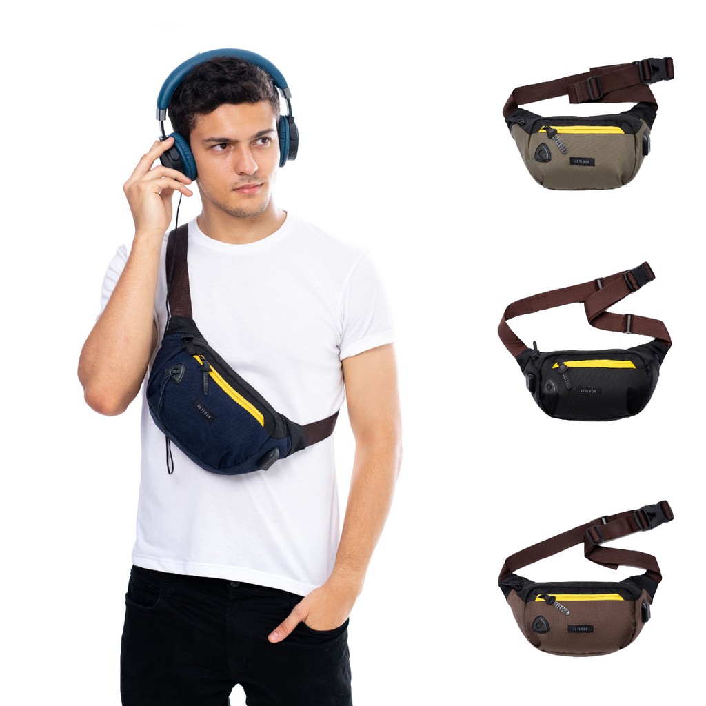 TAS SELEMPANG PRIA WATERPROOF WAIST BAG HEZEL PRIA ANTI