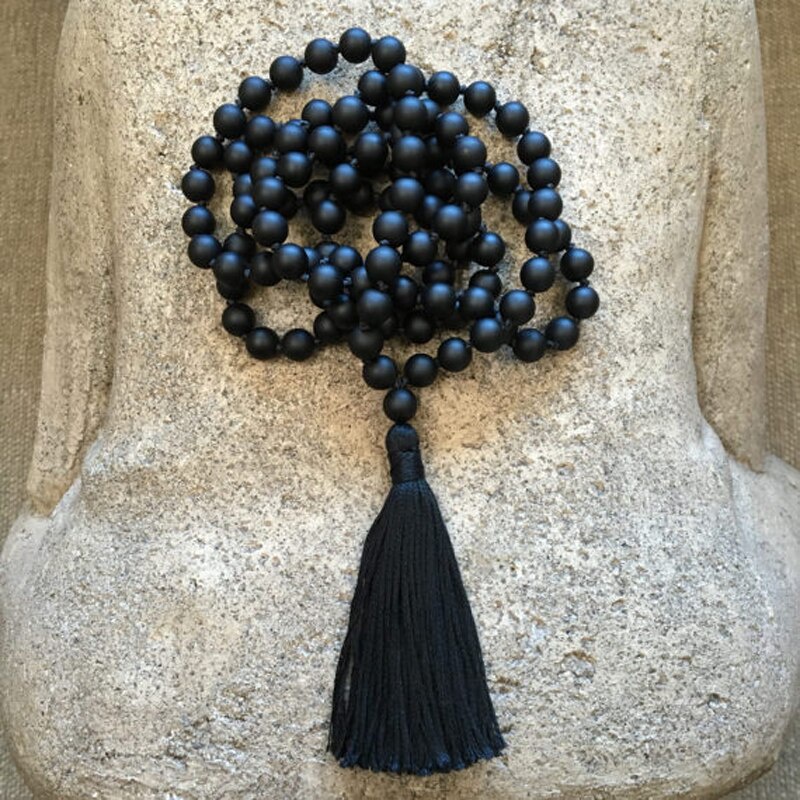 Tasbih Japamala 108 Handmade Rajarta Batu Agate Hitam