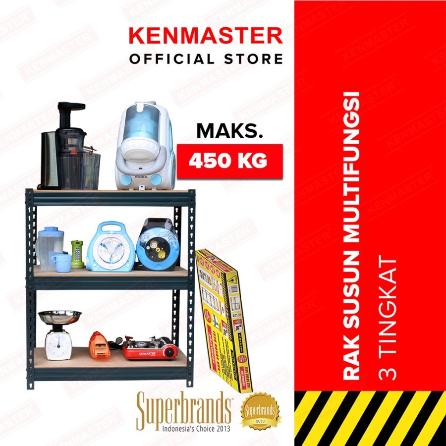 KENMASTER RAK 3 SUSUN SERBAGUNA BESI Multipurpose Penyimpanan Dapur