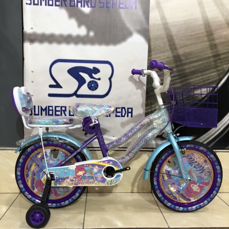 SEPEDA ANAK MINI MICHEL PRINCESS 12 DAN 16 INCH KERANJANG