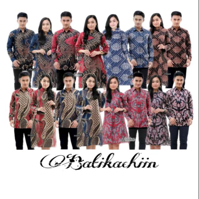Batik coupel pria wanita hem kemeja remaja panjang pendek murah keren cowok cewek