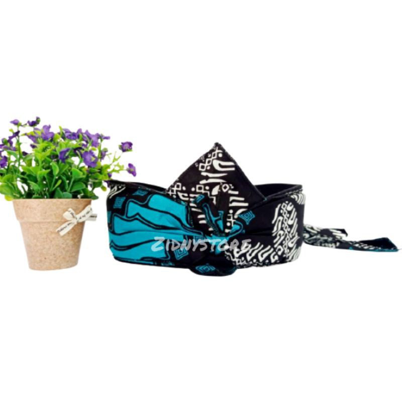 Ikat Kepala Tradisional Batik Sunda Iket Sunda Totopon Lereng Tosca