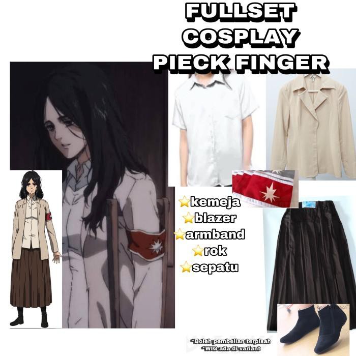 Rahma | Fullset Pieck Finger Cosplay Costume Attack On Titan Snk Season4 - Fullset Costume Kekinian 