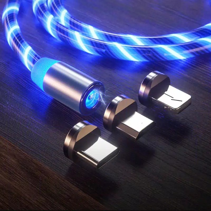 Kabel Charger - Kabel Data Magnetic 3in1 LED LIGHT