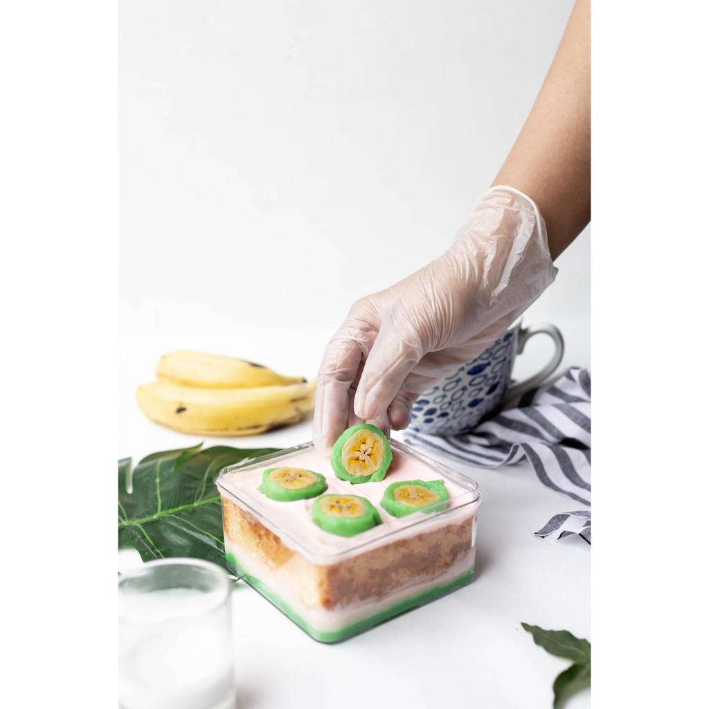 

Es pisang ijo cake - Dessertbox kue rasa es pisang hijau