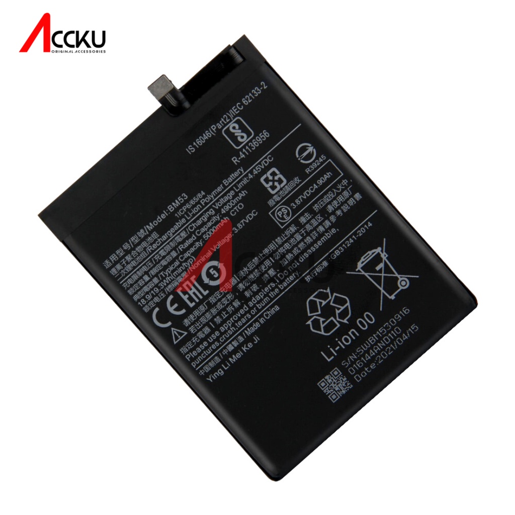 BM53 Original 100%Battery Xiaomi BM53 / Mi 10T / Mi 10T ProBaterai XiaomiMi 10T / Mi 10T Pro / BM53Batere XiaomiBatre XiaomiMi 10T / Mi 10T Pro / BM53