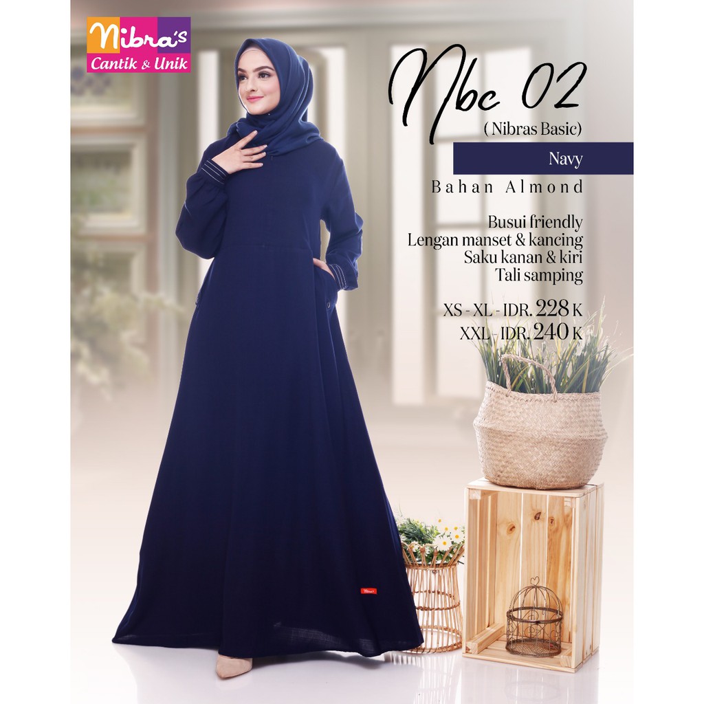  Gamis  Nibras Warna  Navy  Gallery Islami Terbaru