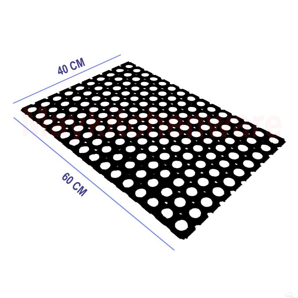 Keset Karet Kompos Lubang 40 x 60 cm Anti Slip Licin Lantai Kamar Mandi Karpet Compos Ring Mat Hitam