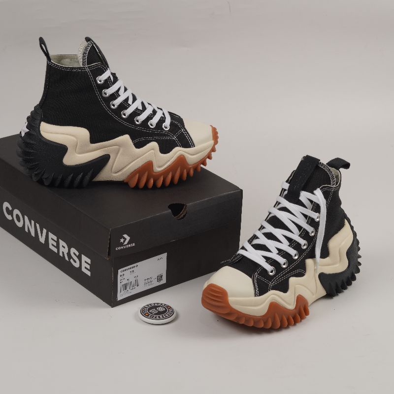 Converse Run Star Montion Canvas Platform Black White