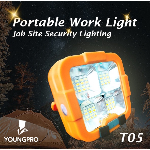YOUNGPRO LAMPU SOLAR EMERGENCY PORTABLE WORK LIGHT JOB SITE SECURITY LIGHTING T05