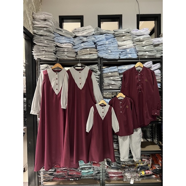Gamis Anak dan Remaja Bisa Couple Tabina Seri Hawwa Katun Toyobo mix usia 2 tahun hingga Dewasa XXL