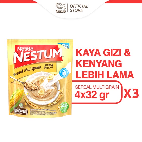 Nestle Nestum Susu + Pisang (32 gr x 4) 3 pcs - Bundling