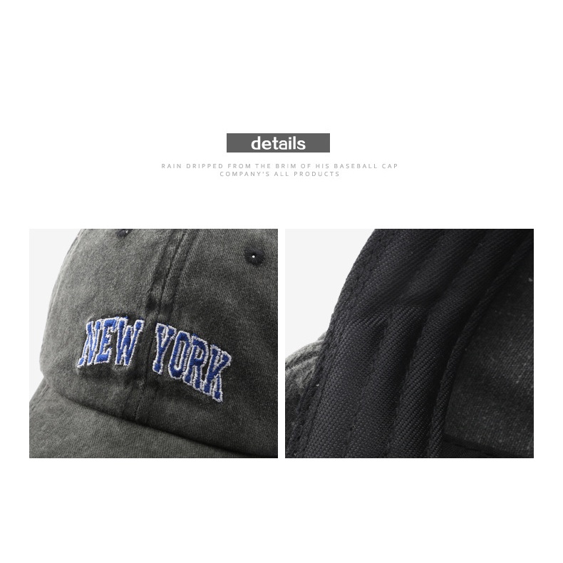 HATSAVENUE-234 Baseball Cap Model Wash Denim Luntur Lembut Bordir New York