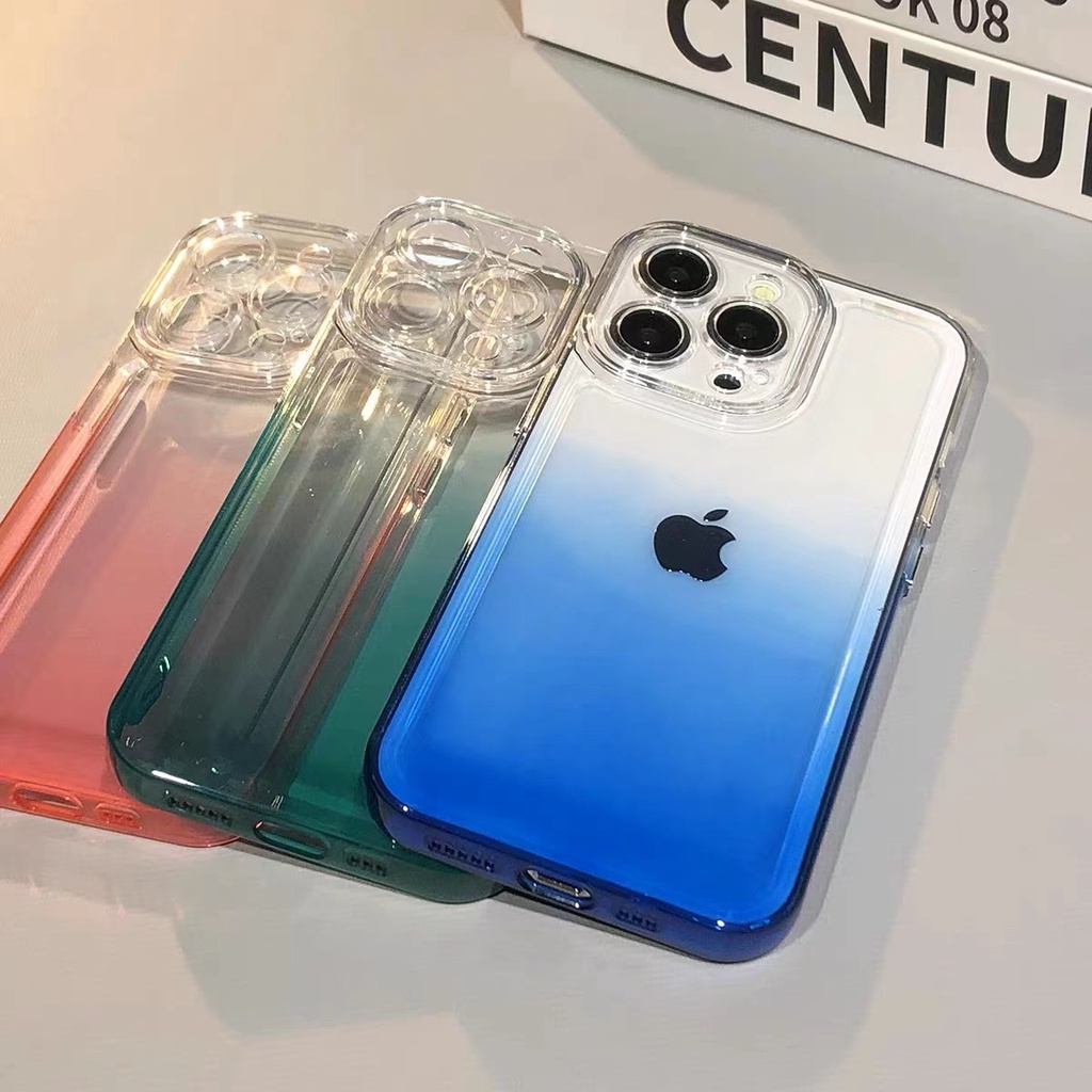 Clear and simple gradient case iphone 13 pro max 12 pro max 11 pro max Xs max XR 7/8/se2020 7plus8plus closed shockproof silicone soft case