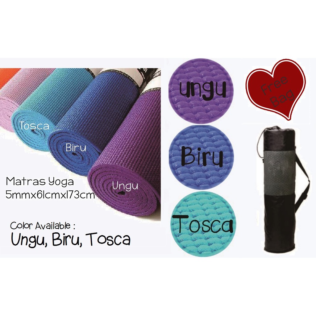 BEST PRODUCT Matras Yoga Mat Tebal 5Mm Anti Selip Alas Senam Bonus Tas Laris_unik