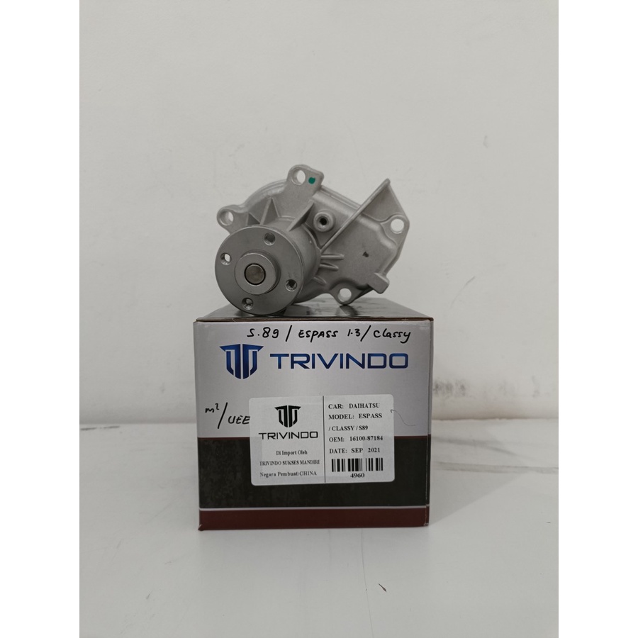Water pump pompa air Daihatsu Classy 16100-87184 Merk Trivindo