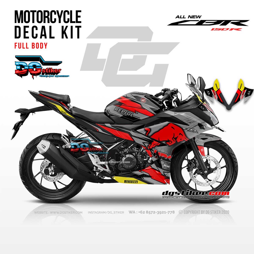 Decal Sticker CBR 150R Redbull Brush