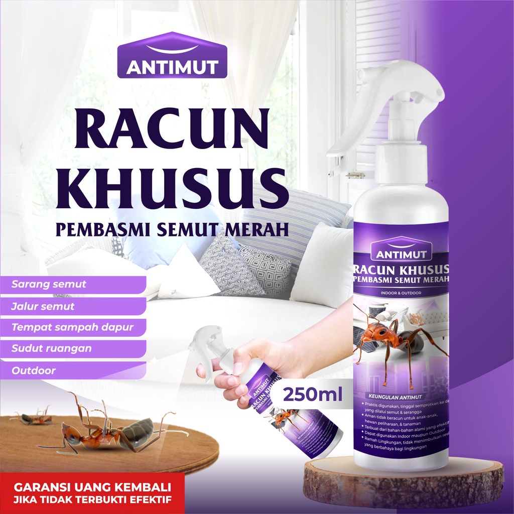 Antimut Spray Racun Semut Merah Ampuh Membasmi Bahan Alami 250 ML Bergaransi