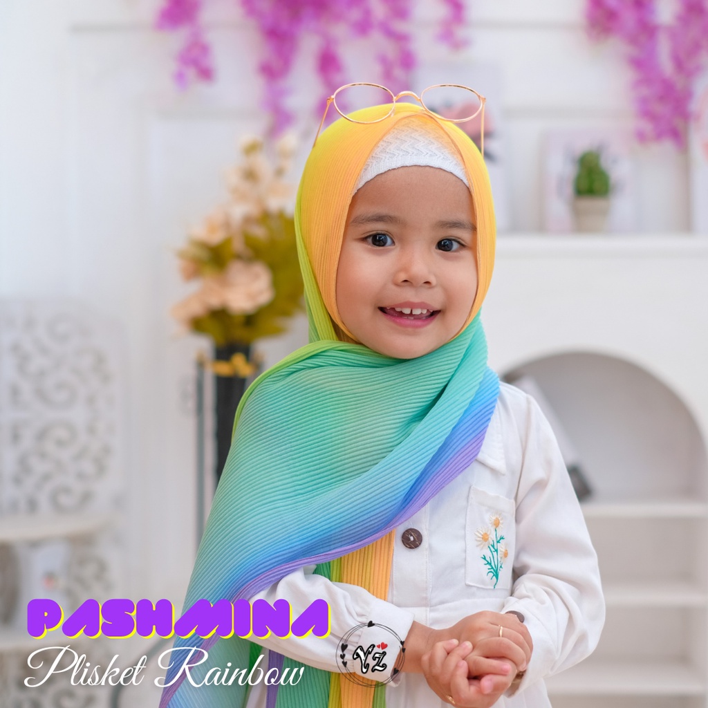 Pashmina Plisket Rainbow | Kids &amp; Mom