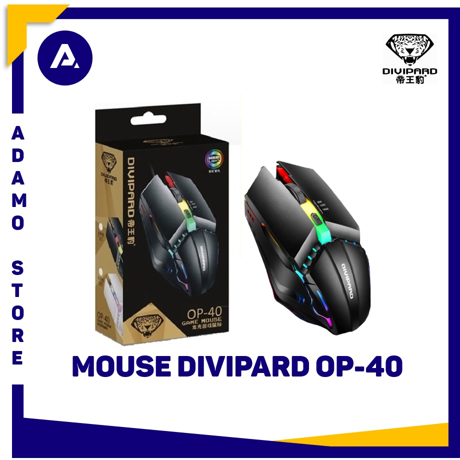 Mouse Gaming USB Colorful Backlight Divipard OP40 1600 DPI