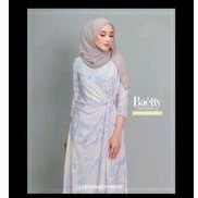leeyarahman slim dress lilac, gamis lavender busui friendly