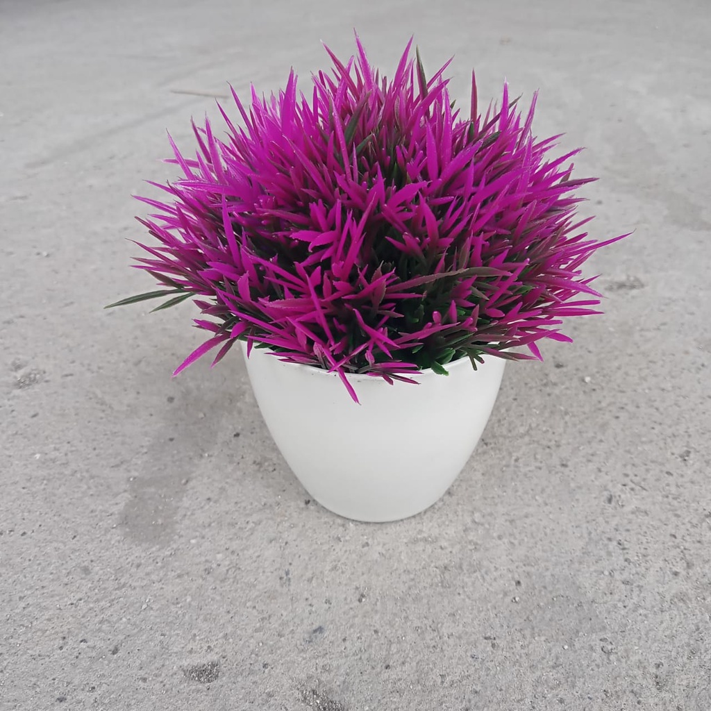 Satu7an PBP33 Tanaman Bunga Plastik Pot Tanaman Hias Bunga Stargrass Dekorasi Rumah Artificial-ROSE