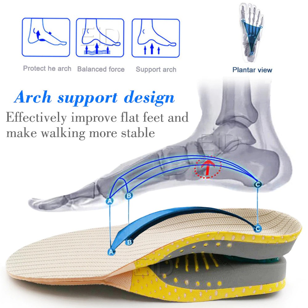 Alas Kaki Sepatu Shock Absorb Gel Orthotic Arch Size L 41-45 / Insole Sepatu / Flat Feet / Kaki Bebek