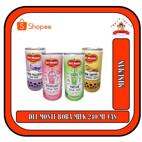 

DEL MONTE BOBA MILK 240 ML KEMASAN KALENG CAN DELMONTE MINUMAN SEGAR ALL VARIAN