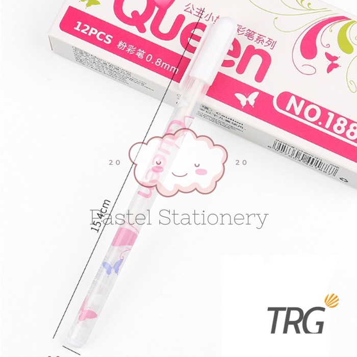 Pulpen Bolpen Gel Putih 0.8mm TRG - Flower White Gel Ink Pen 0,8 mm