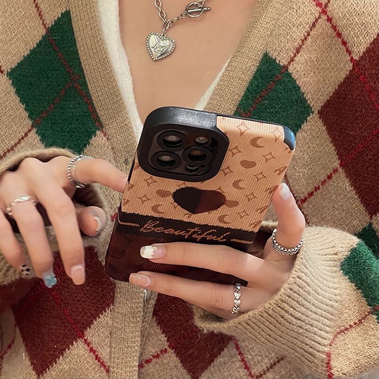 Case Pola Hati Coklat Untuk Redmi 10 Note11 11S 11Pro 8Pro Note 10S 9Pro Redmi 9T 9A 9C Xiaomi Poco X3GT X3 NFC X3Pro M3 M4Pro