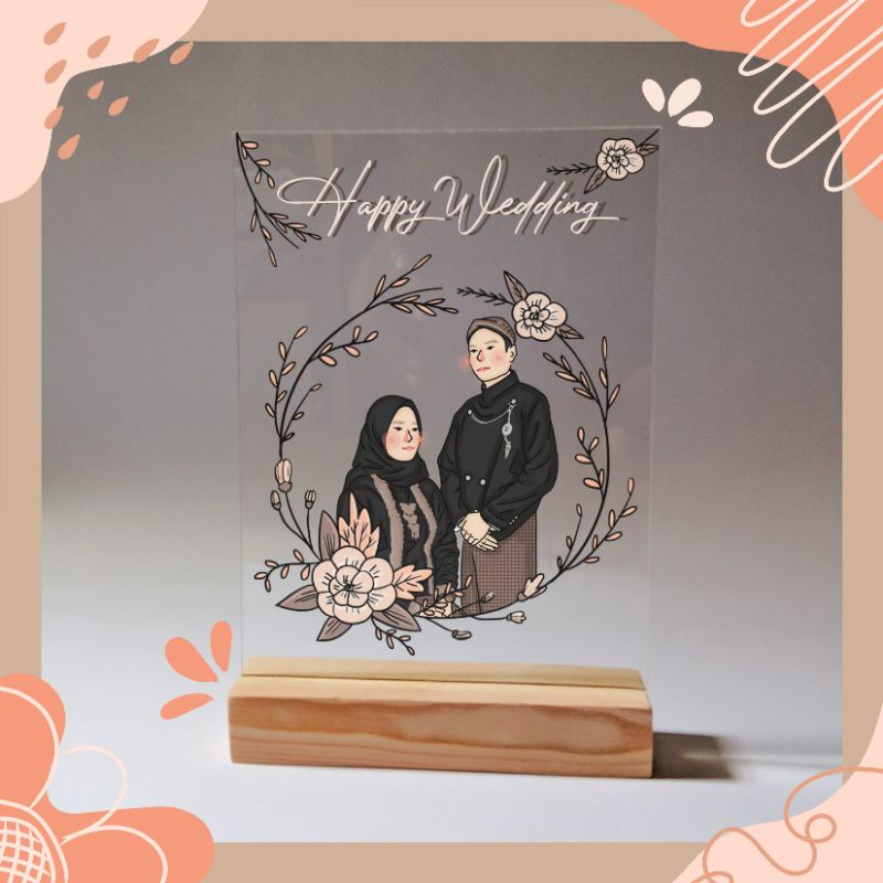 Custom Ilustrasi Acrylic #1 Gift Decoration Kado Hampers Gift Box