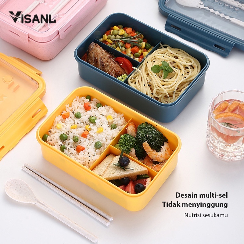 Lunch Box kotak Makan Kotak Bekal Tahan Bocor Tempat Makan Portabel Single-Layer