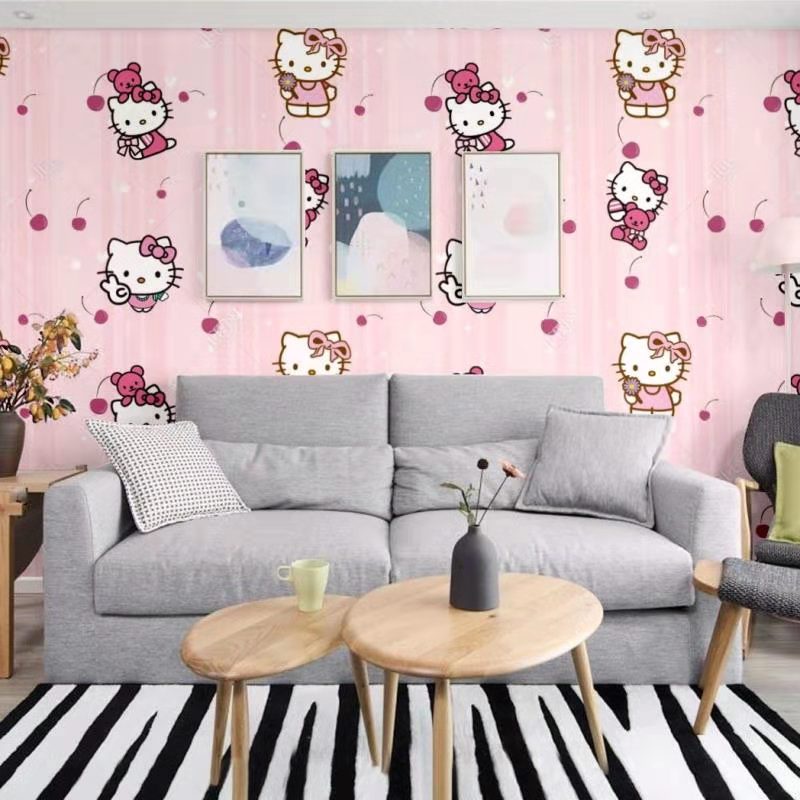 Wallpaper Dinding Motif Karater Hello kitty Cery