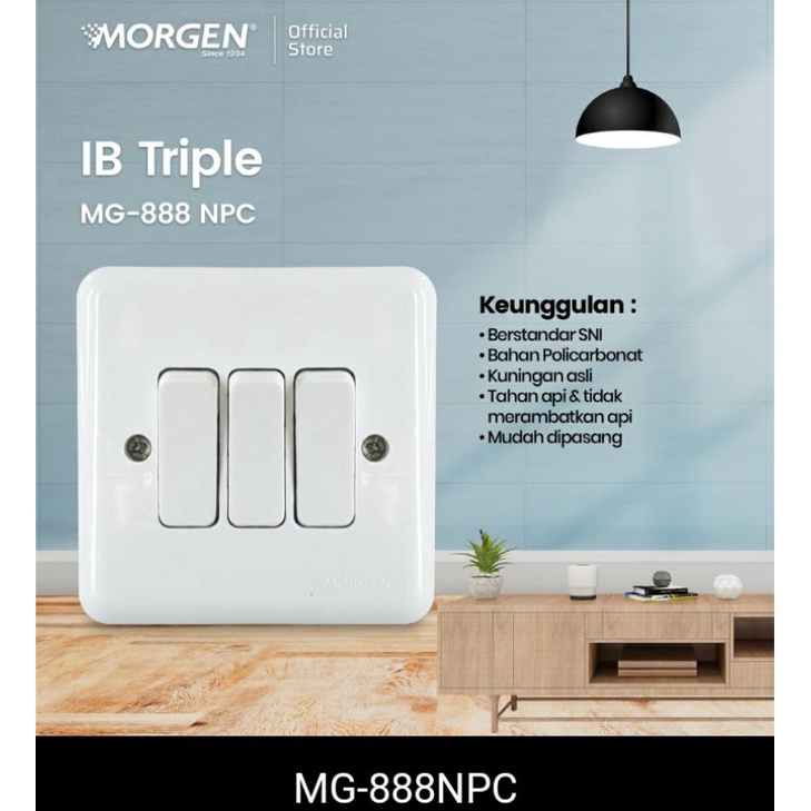 Saklar Triple IB B series Morgen