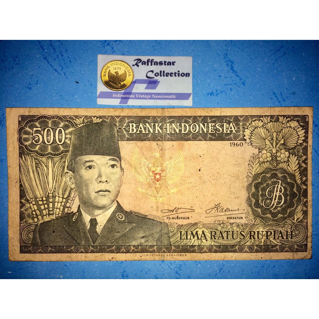 uang original 500 soekarno 1960 VF