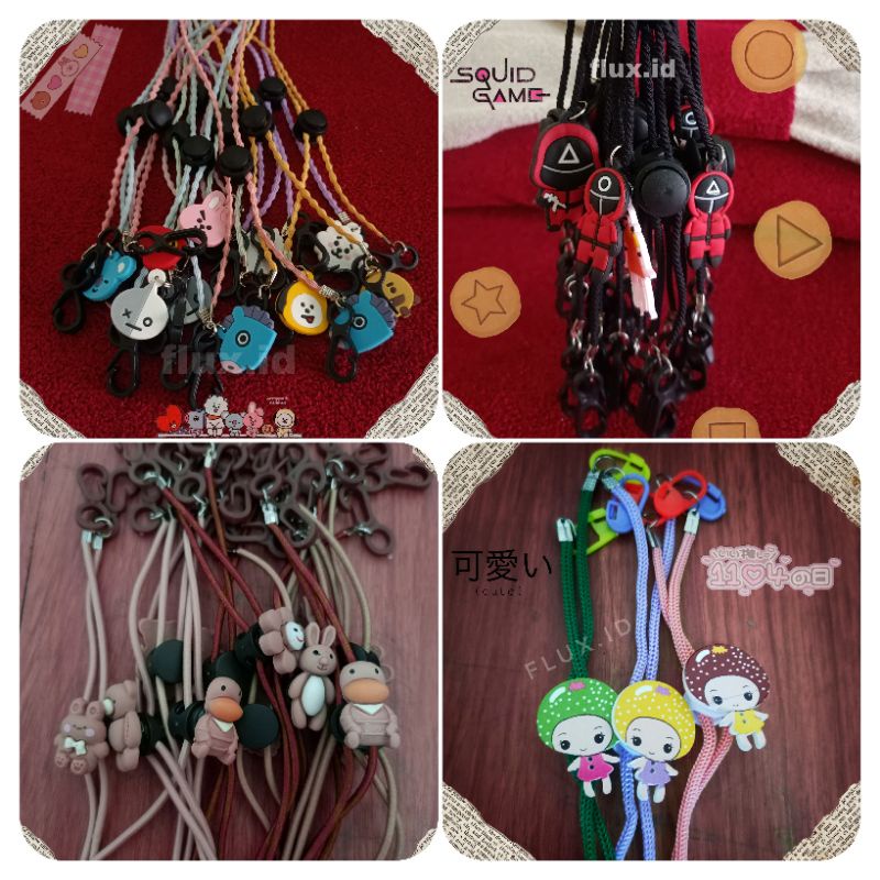 STRAP MASKER BTS-SQUID GAME-CLAY-Kalung Gantungan HIJAB Masker Strap Mask Hanging Korean Rope