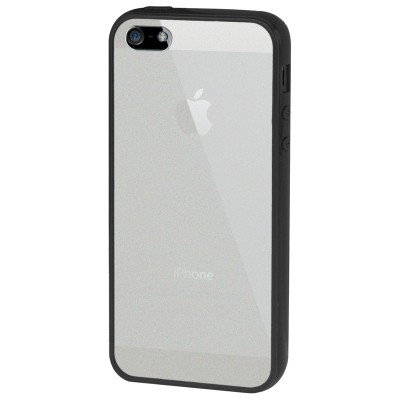 SS6602 - TRANSLUCENT FROSTED TPU BUMPER CASE IPHONE 5 / 5S / SE BLACK