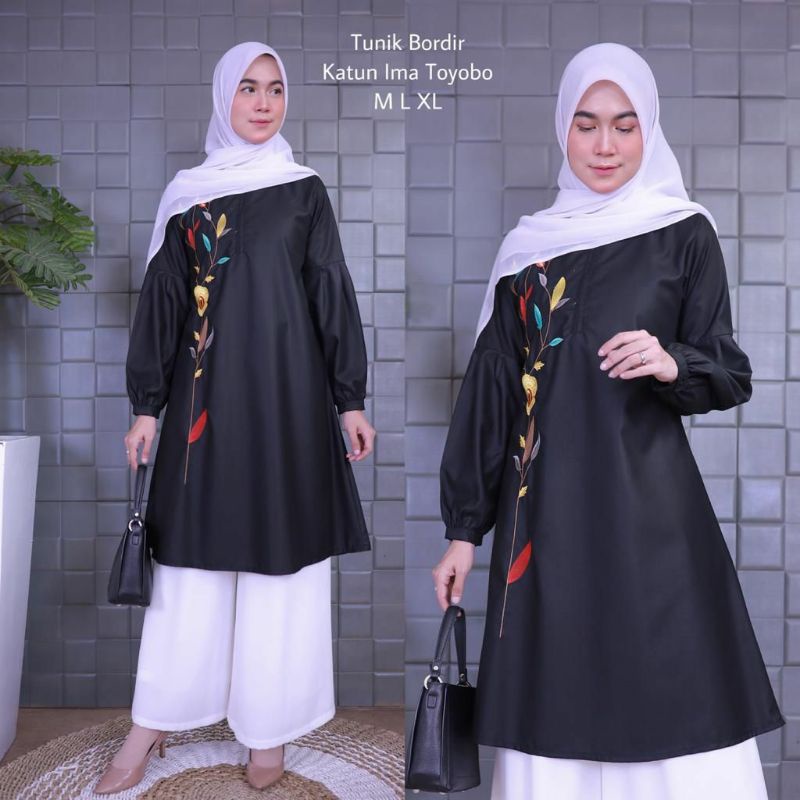 NEW. long tunik busui bordir // original // kamari katun toyobo