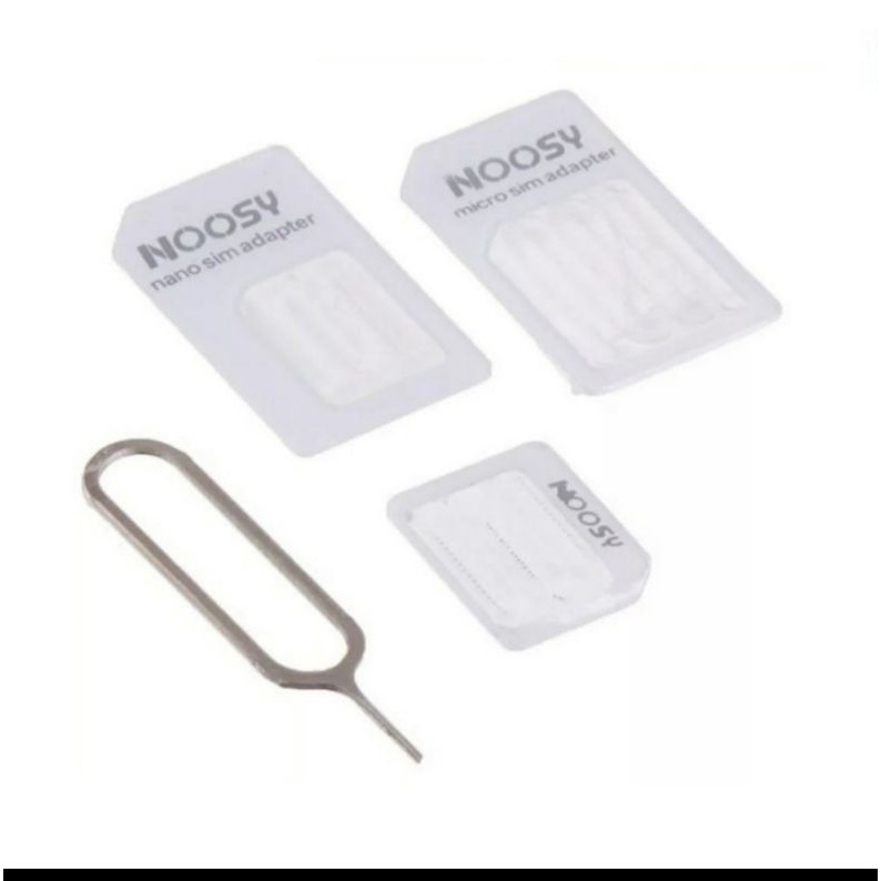 ADAPTER SIM CARD NOOSY 4IN1 / DUDUKAN KARTU STANDAR NANO MICRO PIN EJECTOR JARUM