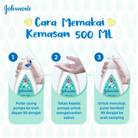 Johnson’s Baby Bath Wash | Top To Toe Milk Rice Refill 400ml / Pump 500ml