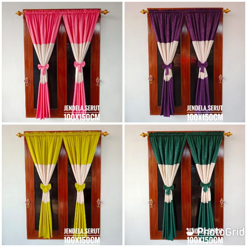 Grosir Gorden Serut Jendela Polos Tali pita Murah Motif Terlaris