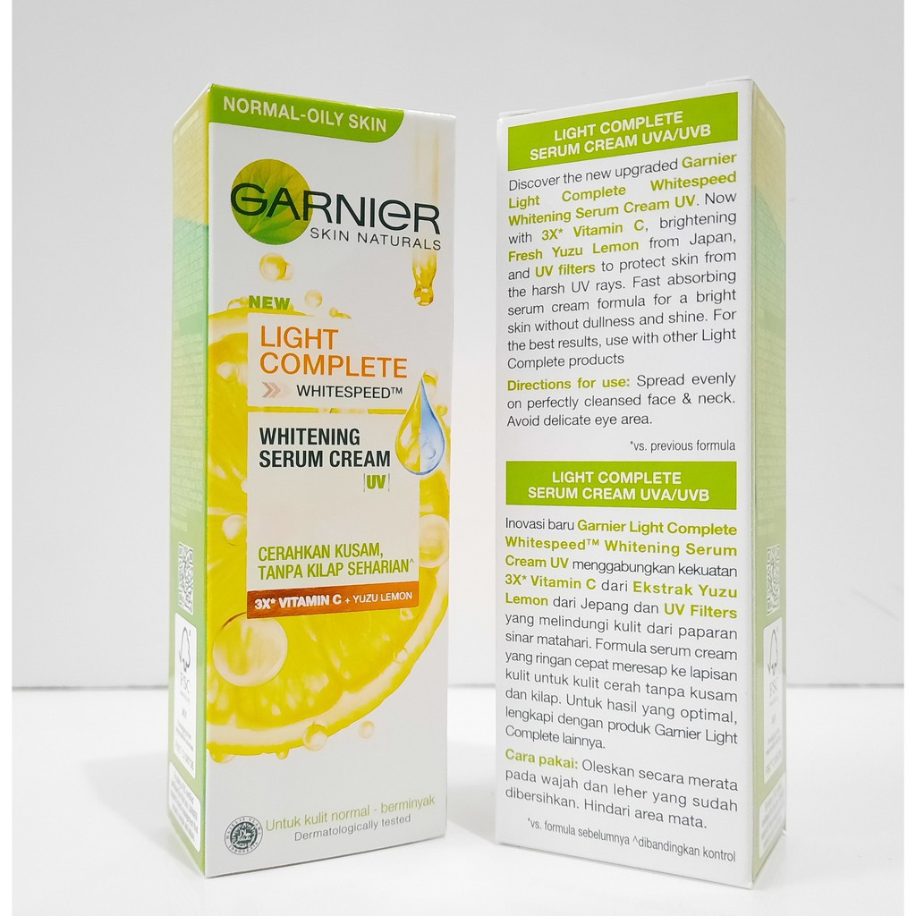 Garnier Light Complete Whitening Serum Cream UV Normal Oily Skin 20ml/GARNIER/PELEMBAB