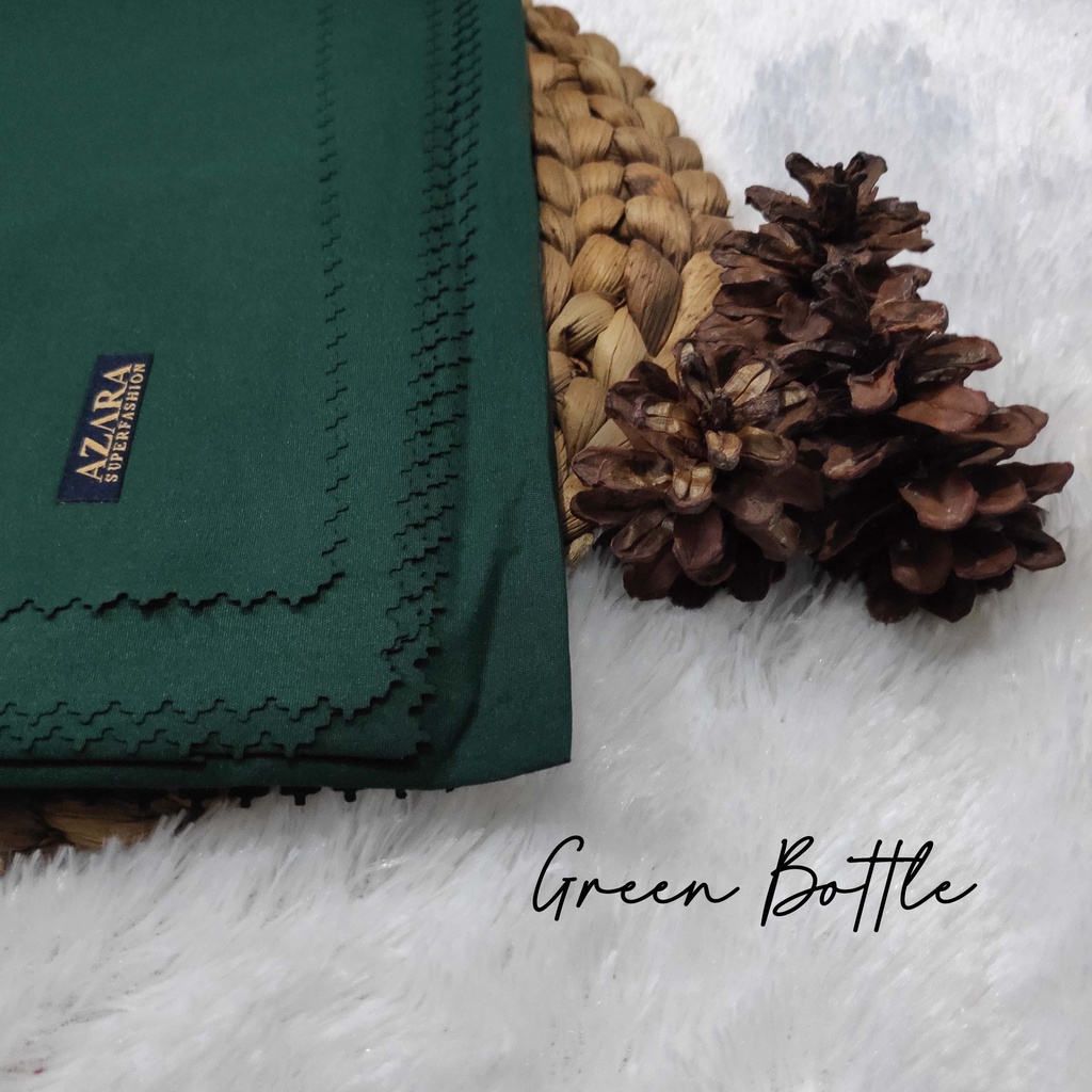 HIJAB AZARA VOAL LASERCUT, VOAL AZARA, JILBAB SEGI EMPAT AZARA VOAL LC, AZARA VOAL JAPAN LC-Green Bottle