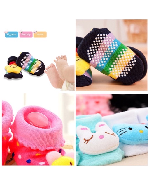 kaos kaki bayi anti slip motif/baby kids shocks/sepatu bayi perempuan