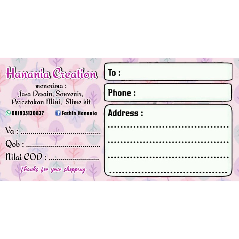 

stiker label pengiriman